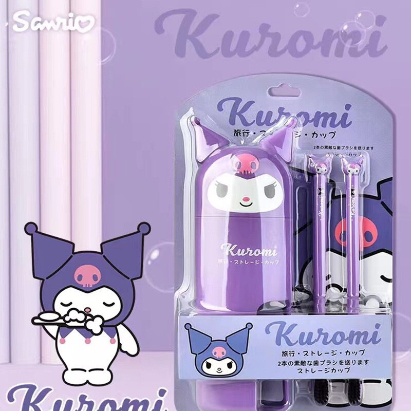 kuromi　ベル2枚 Sanrio KUROMI Toothbrush & Cup Travel Set With Two ToothBrushes