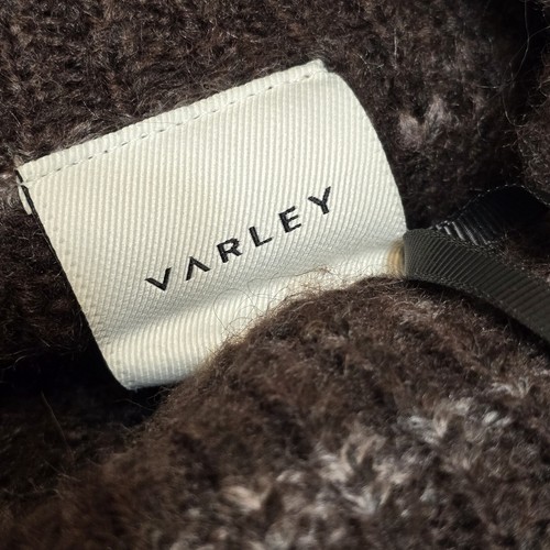 $148 Varley Albion Boxy Knit Wool Blend Sweater Sz Sm Coffee Bean Pale Mauve NWT - Picture 5 of 21