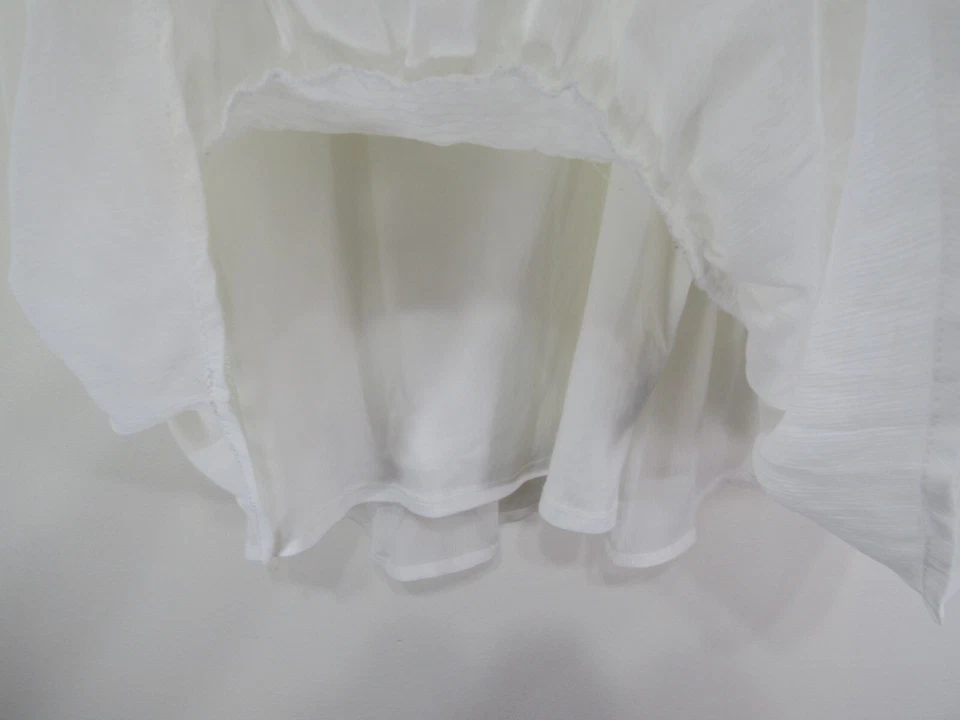 Xhilaration 上衣 XL 14 16 象牙色女孩透明内侧背心 3/4 袖 — 第 4/4 张图片