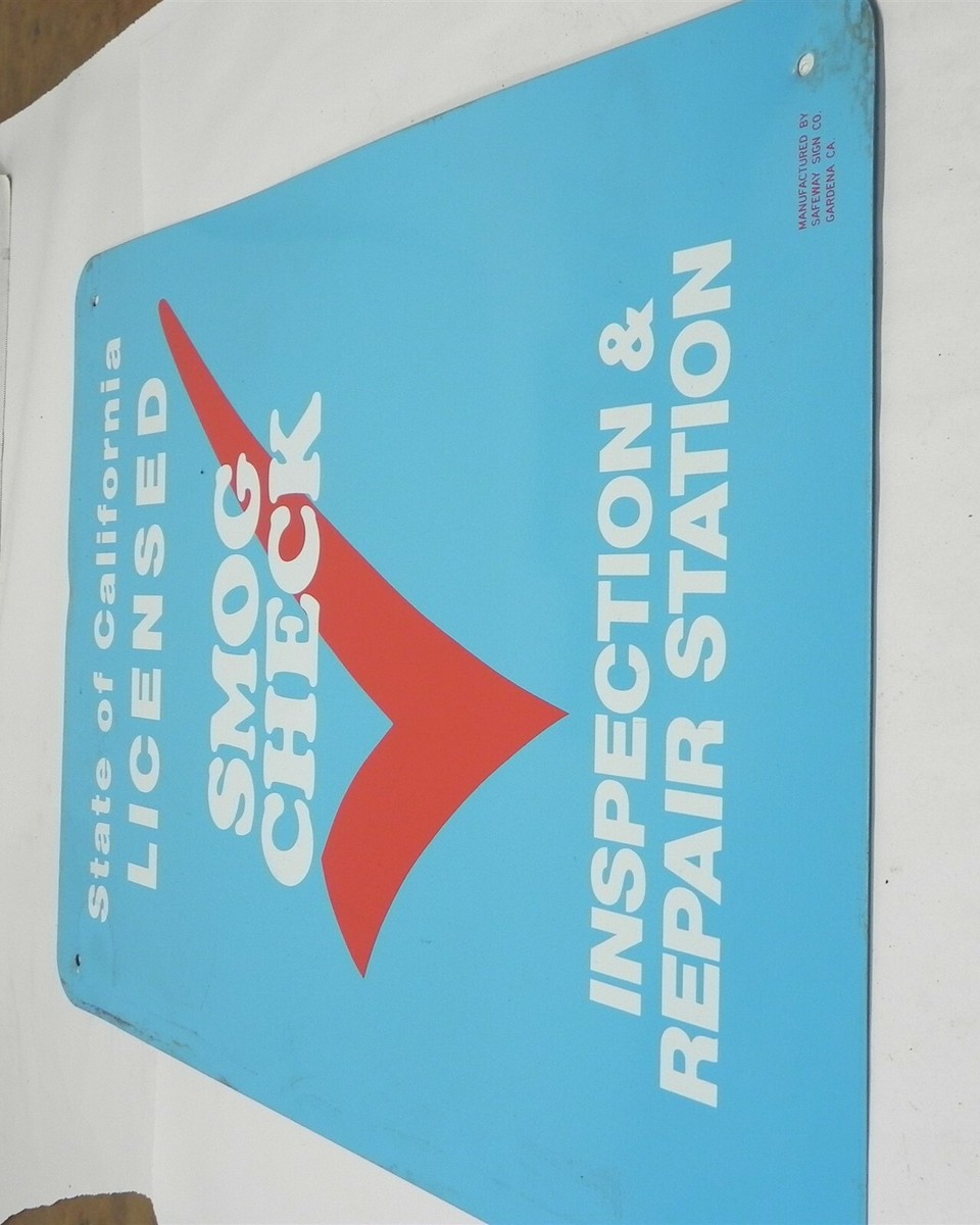 1960S 1970S VINTAGE CALIFORNIA SMOG CHECK DISPLAY SIGN DOUBLE