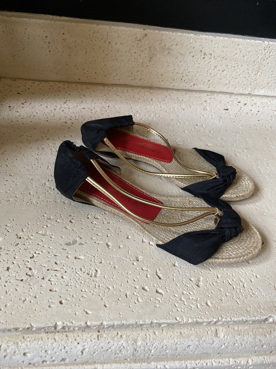 Paloma Barcelo size 36 Black and Gold sandals | eBay