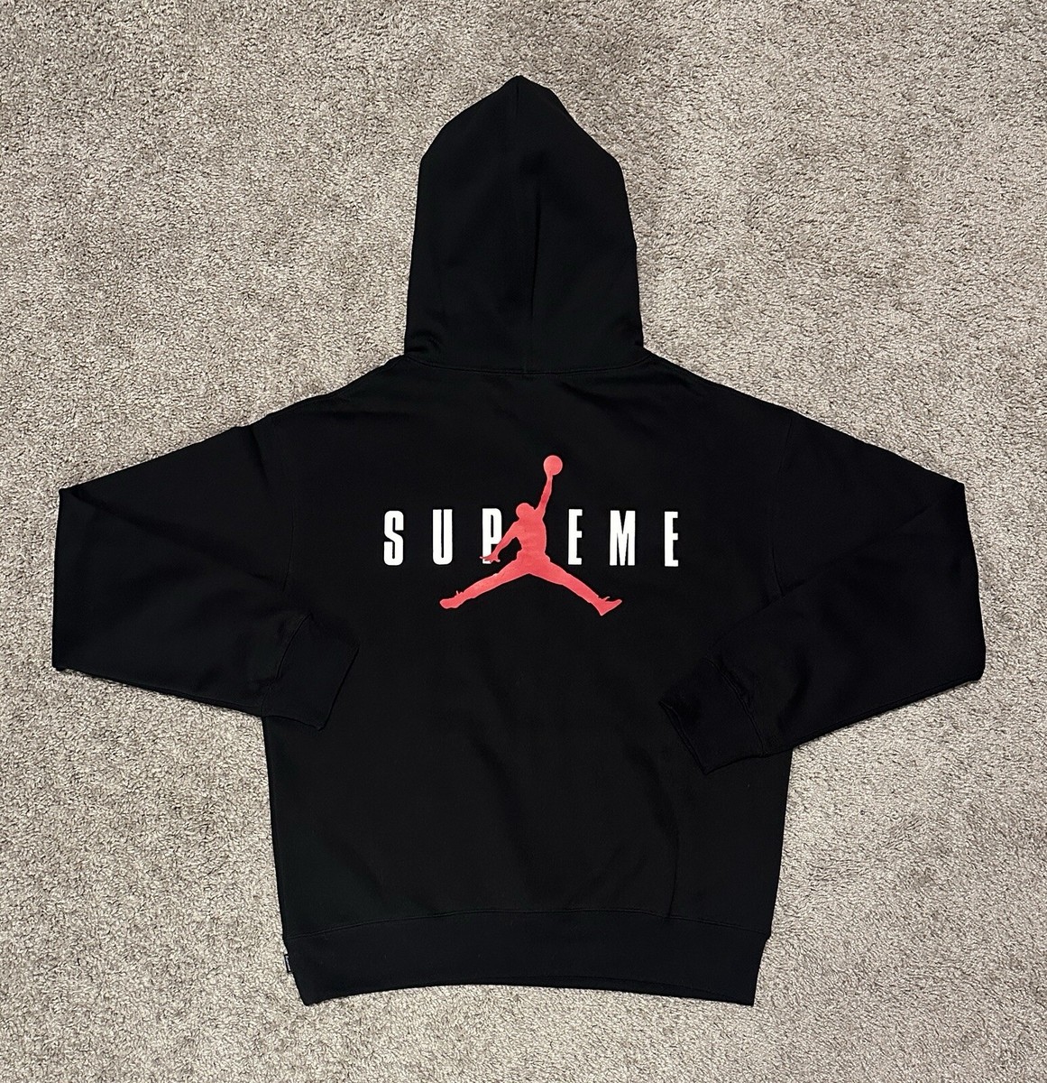 Supreme x Jordan Hoodie Sweatshirt Black FW24 Size M | eBay