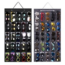 Wall Sunglasses Felt Organizer Hanging Sunglasses Storage Bag 15/25 Slot