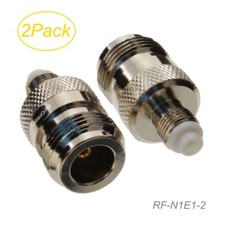 2-Pack FME Female to N Female 50-ohm Coax Antenna Adapters, RF-N1E1-2