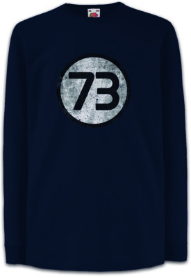 BLACK NUMBER 73 THE BIG BANG THEORY LOGO Kinder Langarm T-Shirt Sheldon