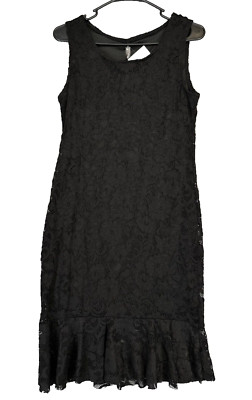 White Mark Cila Dress Small 6 Black Allover Lace Sleeveless NWOT