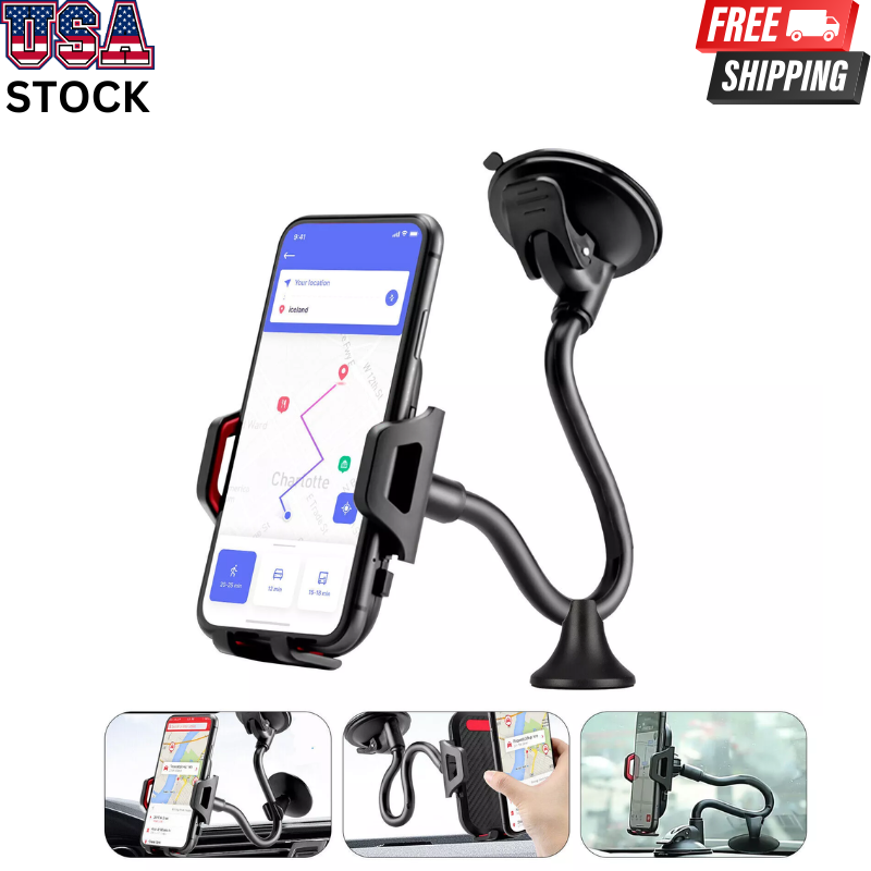 360° Car Windshield Mount Cradle Holder Stand For iPhone Mobile Cell Phone GPS