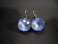 MARIANA EARRINGS SWAROVSKI CRYSTALS ROUND Periwinkle Blue Gift Designer Jewelry