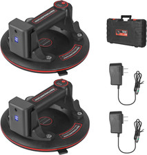 8" Electric Vacuum Suction Cups Lifter 600Lbs for Glass, Tile  Granite 2Pack 