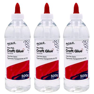 Signature Clear PVA Craft Glue 17.63oz (500g) 3Pack, Suitable for Paper, Card...