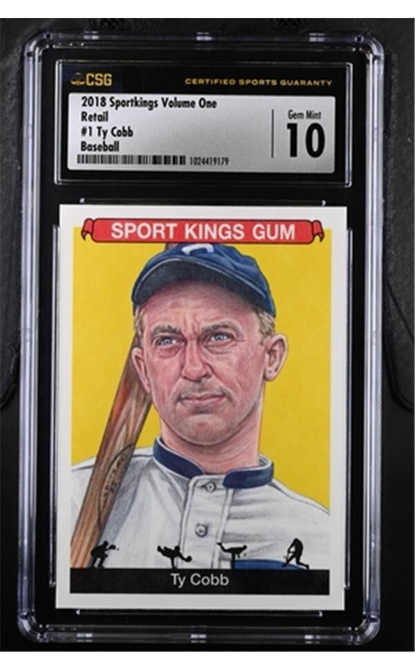 Lot of 2 2018 Sports Kings 1 Ty Cobb Base and Variation CSG 10 Gem