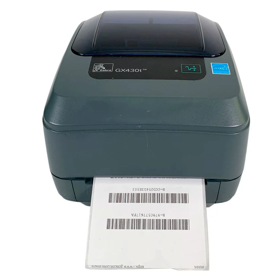 Zebra GX430T Thermal Transfer Label Tag Printer 300 dpi USB Serial No AC Adapter - Image 3 of 4