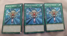 3x Monster Reborn YuGiOh YGLD-ENA23 ENC24 ENB16 TODO CASI NUEVO AÑO ¡BAJA DE PRECIO!