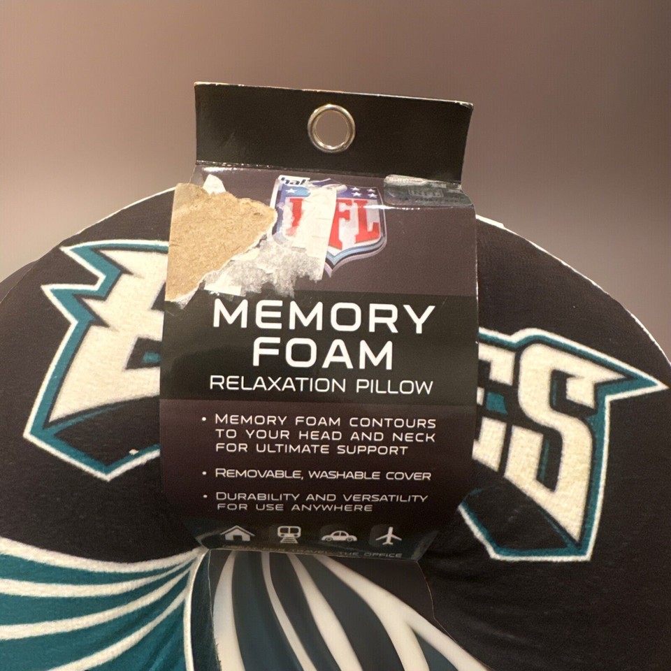 Philadelphia Eagles Wave MEMORY FOAM UNeck TRAVEL PILLOW NFLNWT