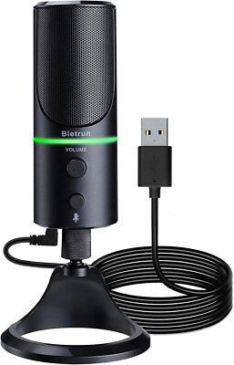 Bietrun USB Mikrofon PC Computer Laptop Mikrofon mit Ständer Rauschunterdrückung