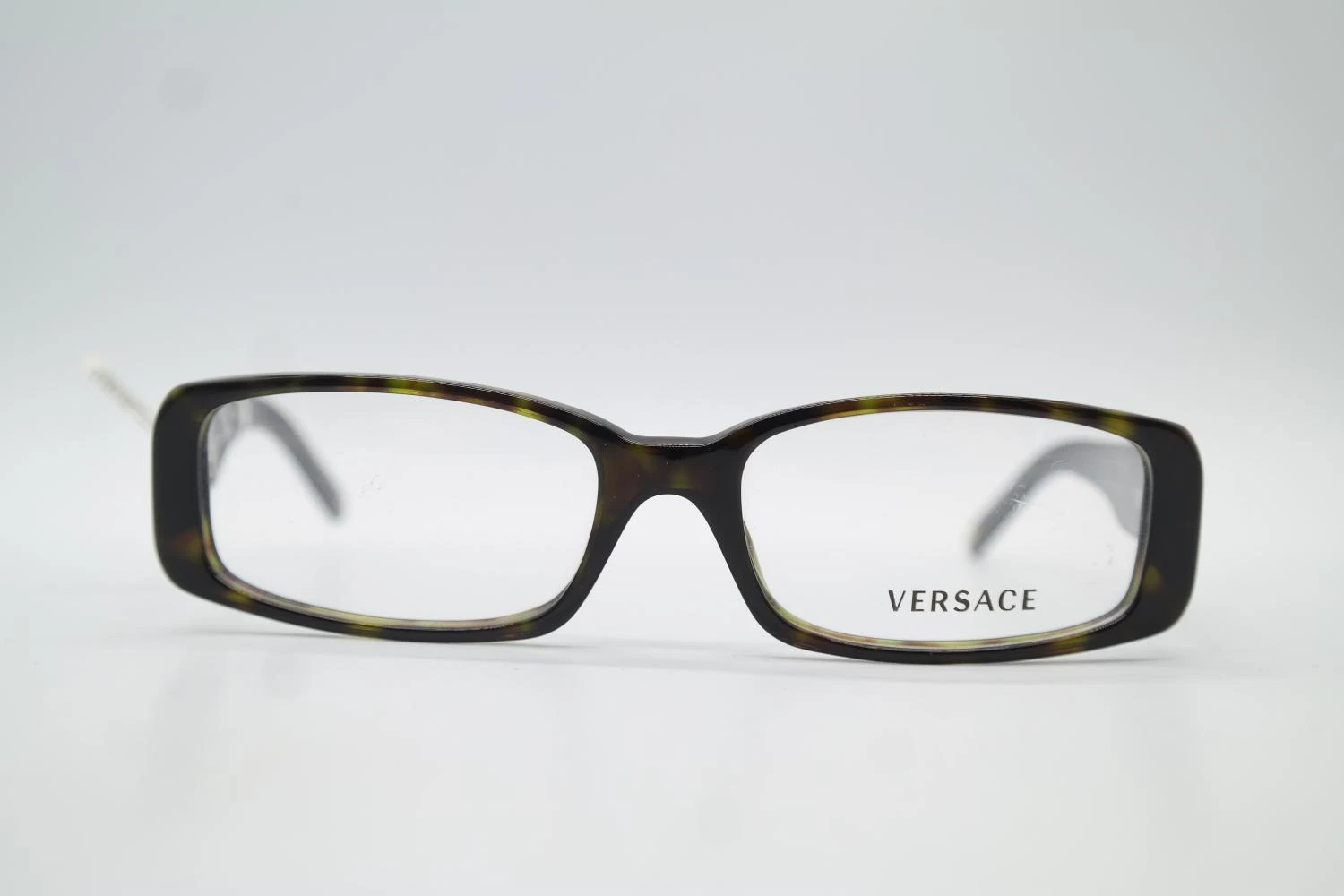 Vintage Versace 3107 B Brown Silver Square Glasses Eyeglass Frame Eyeglasses NOS