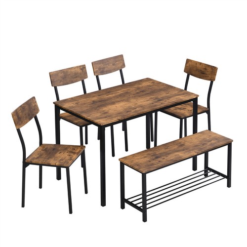Set tavolo da pranzo stile industriale gruppo tavolo con 5 sedie set set sala da pranzo cucina - Foto 4 di 14