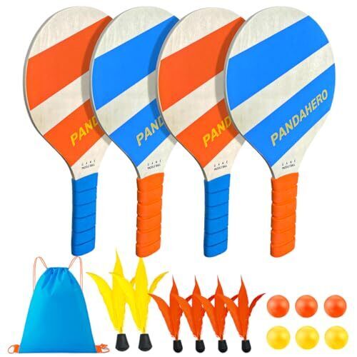 Badminton Set with 4 Paddle Ball Rackets,Yard Camping Games for Teens,Beach - Picture 2 of 7
