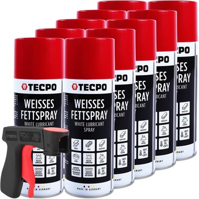 WEISSES FETTSPRAY SPRÜHFETT 10x 400ml KORROSIONSSCHUTZ SCHMIERMITTEL + SPRÜHER