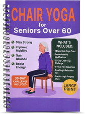 Chair Yoga for Seniors over 60 Book & Chart – 30-Day Challenge, Gentle Seated Yo