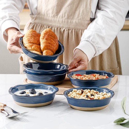 Ceramic Pot Pie Pans Set of 6, 6 Inch Pie Pan, Mini Pie Tins for Dessert Kitc... - Picture 3 of 6