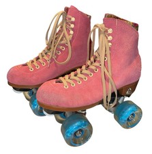 Moxi Malibu Roller Skates Pink Barbie Size 5 Women s Suede Quad Outdoor Wheels
