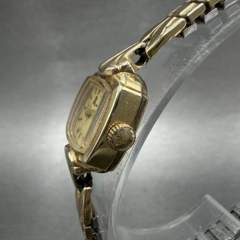 Reloj Omega Mujer 15mm Esfera Crema Oro 14K Relleno Cuerda Manual Funciona Calibre 481 Foto 3 de 4