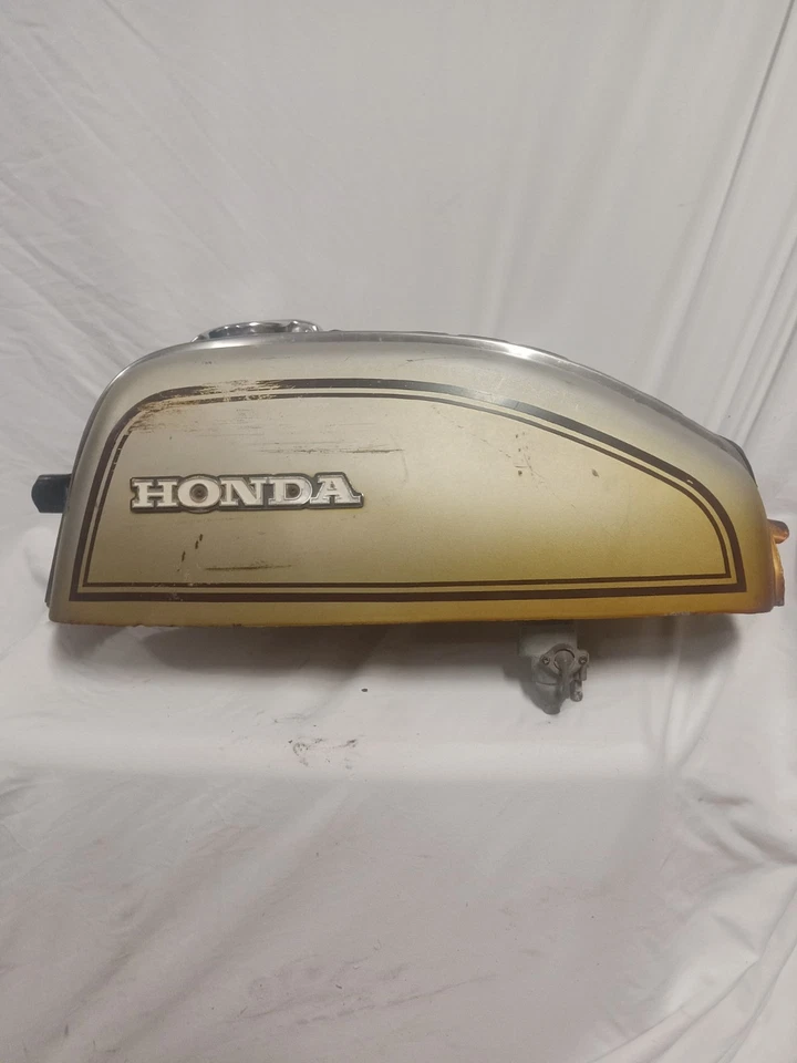 Honda CB200 Fuel Tank 1974-76 Chrome Stripes Fuel Cap Rubber Pad Cafe Racer — 第 2/4 张图片