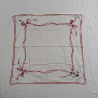 Nina Ricci Silk Scarf Pink Floral Embroidery