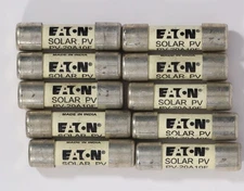(Lot of 10) Eaton Solar Fuses PV-20A-10F Fast Acting 20 Amp