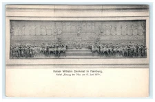 Vintage Kaiser Wilhelm Monument Relief Postcard Hamburg 1871 Litho
