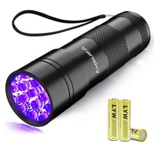 UV Light 395nm Blacklight Flashlight: Vansky 12 LED Black 1 Pack,