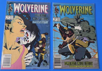 1989 Marvel Wolverine Comic Book Lot Issues #14-15 Low Grade