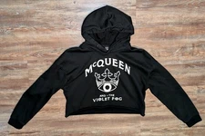 McQueen And The Violet Fog Wiz Khalifa womens cropped black hoodie size small