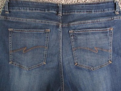 Lee Curvy Fit Bootcut Jeans Womens 16P Blue Med Wash Mid Rise Stretch 36x30