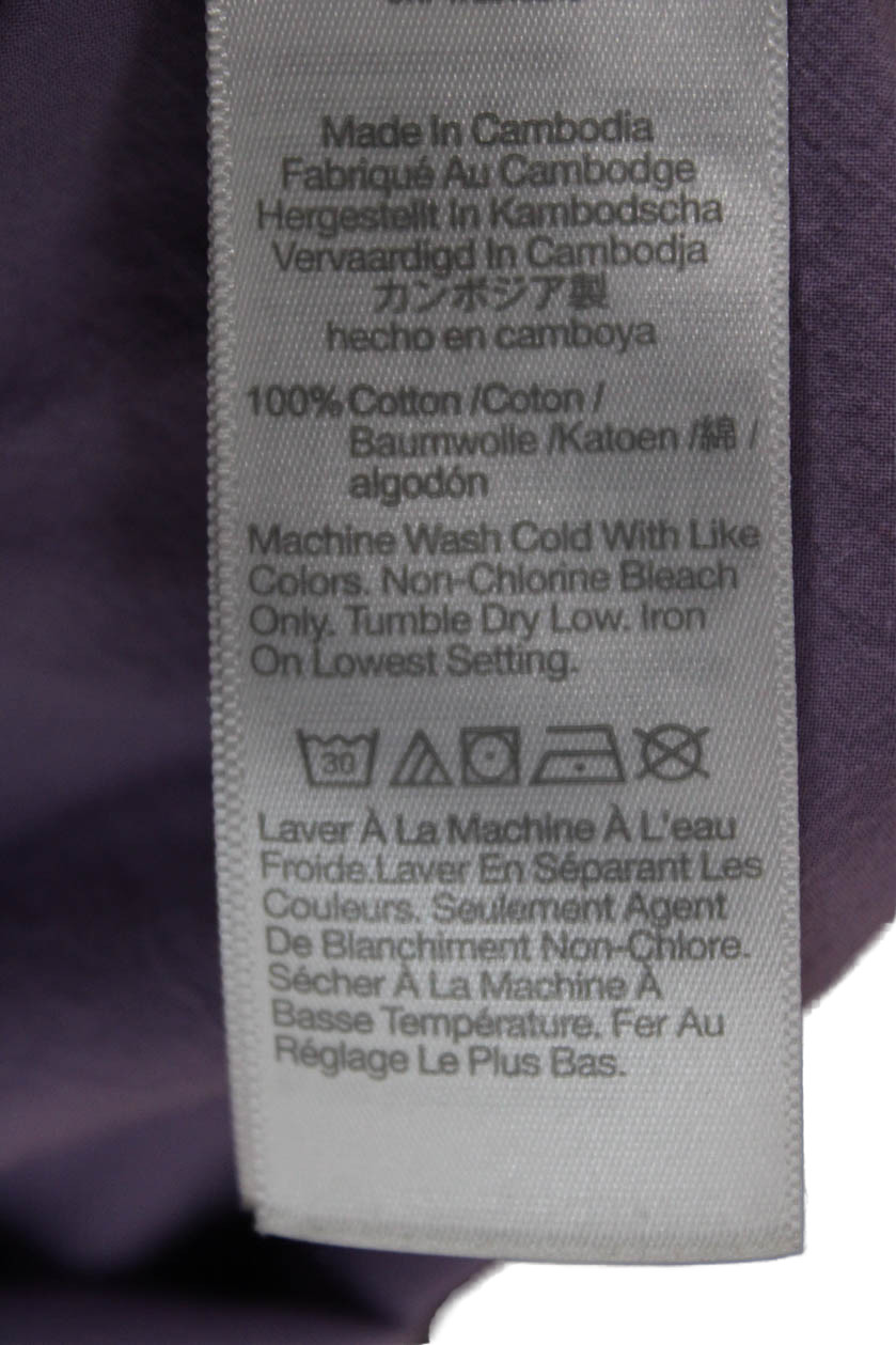 Madewell Womens Basic Collared Button-Up Purple C… - image 5