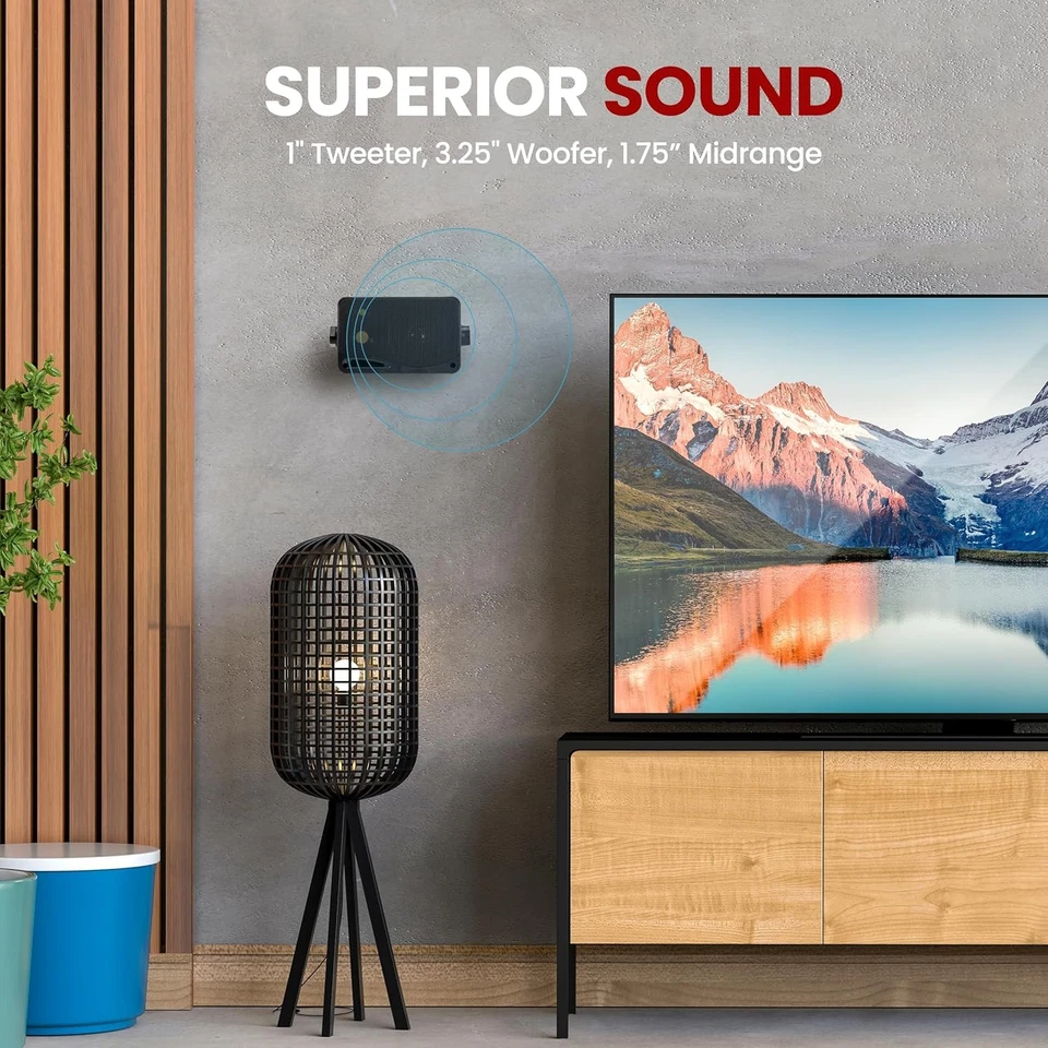 Pyramid 3-Way Indoor Outdoor Speaker System - 3.5 Inch 200W Pair of Mini Box...  - Image 4 of 4