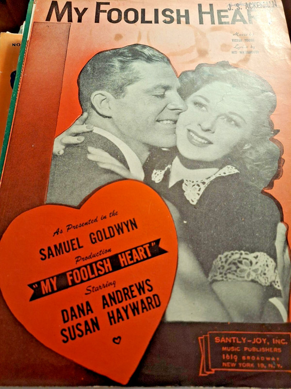 "My Foolish Heart" Lyric: Ned Washington; Composed by V. Young~Sheet Music 1949