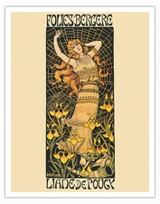 Folies-Bergère Paris - Starring Liane de Pougy - Vintage Poster by Paul Berthon