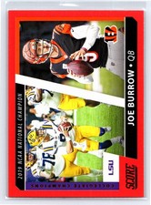 2021 Panini Score Football - Joe Burrow Collegiate Champions #CC1 (Red)