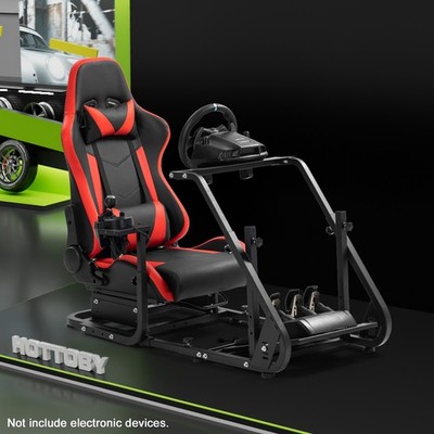 Hottoby G923 Racing Sim Cockpit Stand&Seat Fit Logitech G29Thrustmaster Fanatec