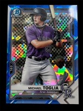 2021 Bowman Chrome Prospects Michael Toglia Cracked Ice Blue Rockies #BCP-137