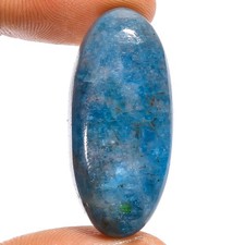 Natural Neon Blue Apatite Oval Shape Cabochon Gemstone 43.5 Ct 33X15X7mm X-12459