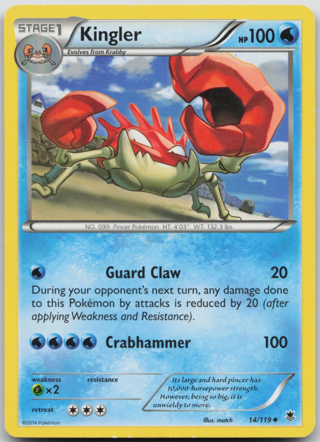 Kingler 14/119 Uncommon XY - Phantom Forces LP Normal