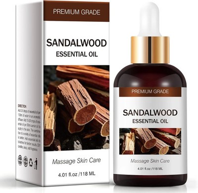 Sandalwood Essential Oils for Skin Care, Hair Care, 100% Natural Aromatherapy Oi