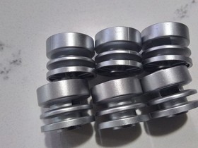 Lego Lot of 6 Pieces Metallic Silver Wheel 55981 18mm D. x 14mm with pin Hole