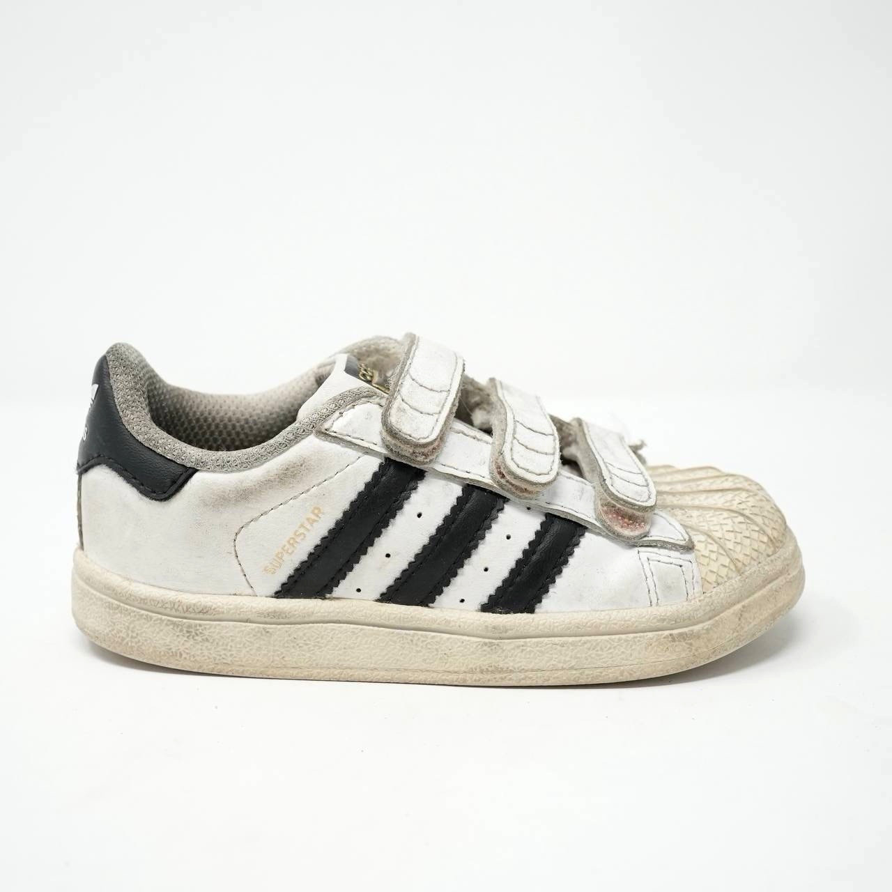 Size - 8K Toddler Adidas Superstar Shoes White Black Strap S
