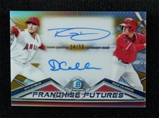 2020 Bowman Draft Gold Refractor 34/50 Reid Detmers David Calabrese Auto 0d9u