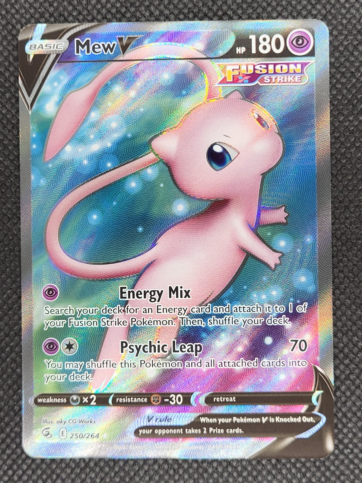 Mew V Fusion Strike Ultra Rare Full Art Holo  250/264  | Pokemon | English