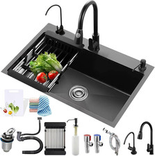 Kitchen Sink, Stainless Steel Single Bowl Sink, Embedded/Top Mounted Workbench S